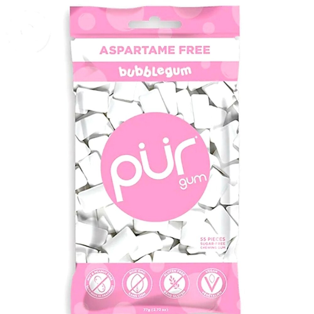 Pur Chewing Gum Bubblegum Flavor *Bundle of 2